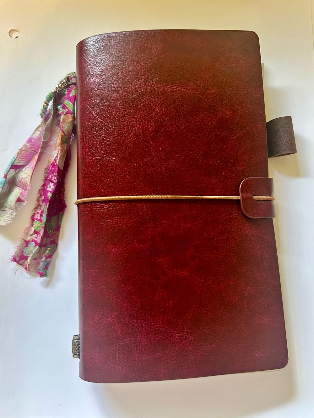 Leather Travel Journal Notebook - Burgundy